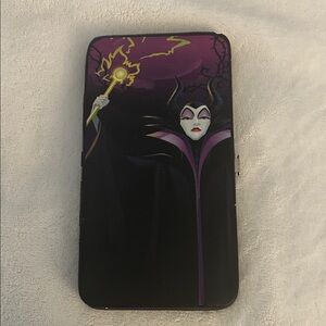 Maleficent Themed wallet Case in Black and Purple